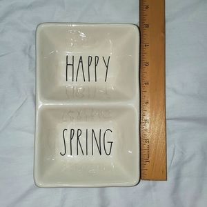 :Rae Dunn artisan collection magenta HAPPY SPRING snack dipping sauce candy tray